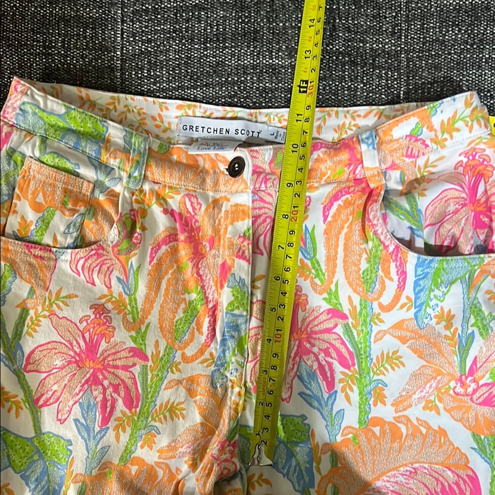 Gretchen Scott Floral Print Stretch Pants - Pink, Orange, Green - Picture 5 of 5